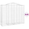 vidaXL Cestas gaviones 20 uds forma de arco hierro 200x50x160/180 cm