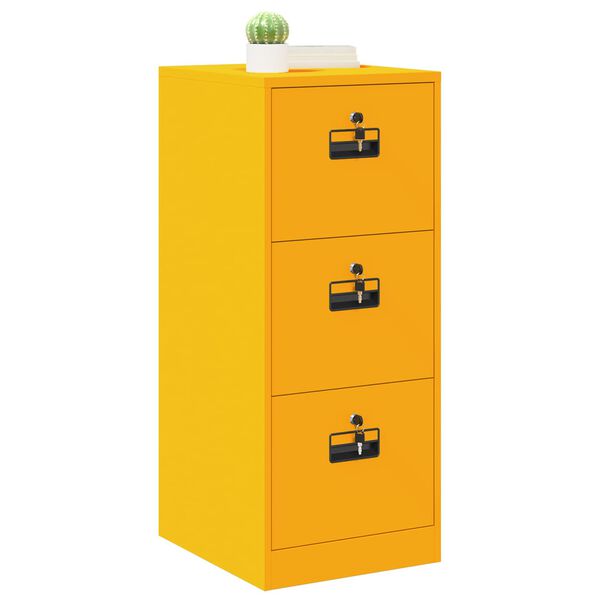 vidaXL Mueble archivador con caj&oacute;n Amarillo Mostaza 44 x 50 x 106.5 cm