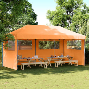 vidaXL Tienda de fiesta plegable Pop-Up 3 paredes laterales naranja