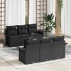 vidaXL Conjunto de sof&aacute;s de jard&iacute;n 7 pcs Negro rat&aacute;n sint&eacute;tico