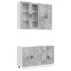 vidaXL Unidad de cocina PORTO 4 pcs Gris Hormig&oacute;n Madera de ingenier&iacute;a