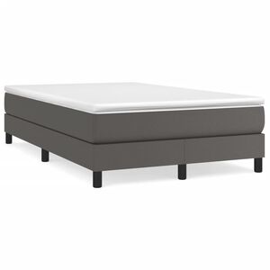 vidaXL Estructura de cama con somier cuero sint&eacute;tico gris 120x200 cm