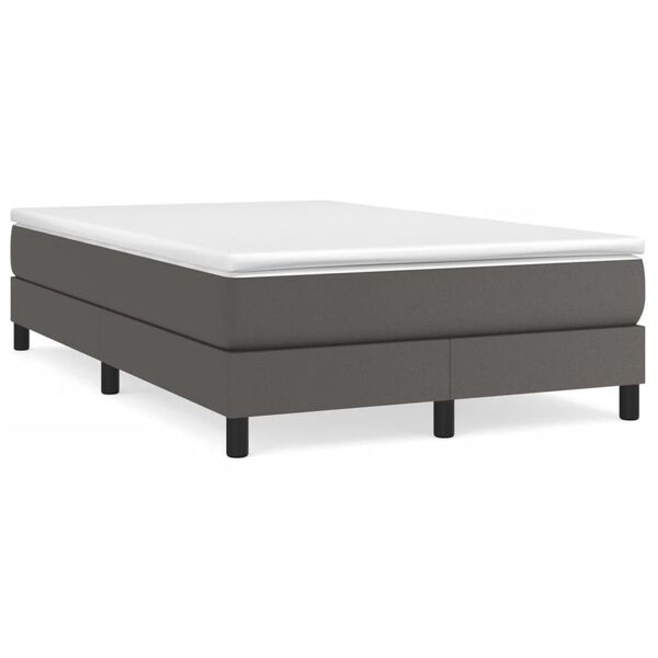 vidaXL Estructura de cama con somier cuero sint&eacute;tico gris 120x200 cm