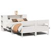 vidaXL Cama con estanter&iacute;a sin colch&oacute;n madera maciza blanca 140x190 cm