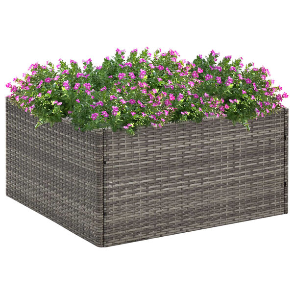 vidaXL Jardinera rat&aacute;n sint&eacute;tico gris 80x80x40 cm