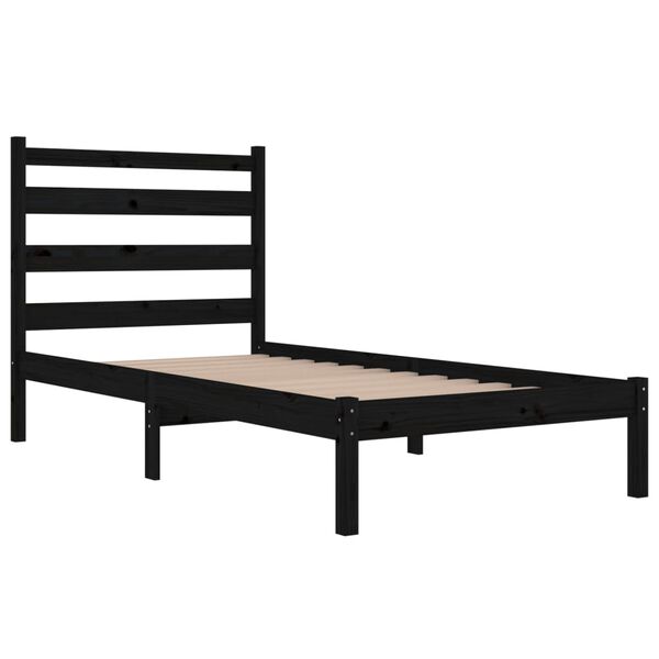 vidaXL Estructura de cama madera maciza de pino negra 100x200 cm