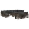 vidaXL Conjunto de sof&aacute;s de jard&iacute;n 14 uds. Gris rat&aacute;n sint&eacute;tico