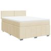 vidaXL Cama box spring con colch&oacute;n tela color crema 140x190 cm