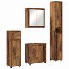 vidaXL Juego de muebles de ba&ntilde;o 4 uds. Madera Vieja 30,5 x 30 x 195 cm
