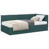 vidaXL Estructura de Cama Esquina con Colch&oacute;n 2 uds. Verde oscuro