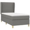 vidaXL Cama box spring con colch&oacute;n tela gris oscuro 90x190 cm