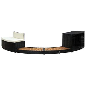 vidaXL Borde de ba&ntilde;era de hidromasaje rat&aacute;n PE madera de acacia negro