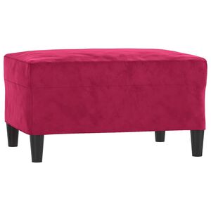 vidaXL Reposapi&eacute;s de terciopelo rojo tinto 70x55x41 cm
