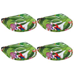 vidaXL Cojines de Asiento de 4 Piezas 4 uds. 100% Poli&eacute;ster Multicolor