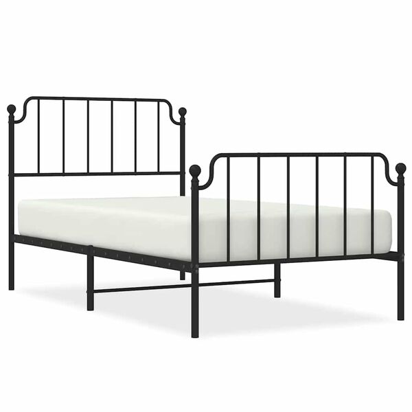 vidaXL Estructura cama sin colch&oacute;n con estribo metal negro 100x200 cm