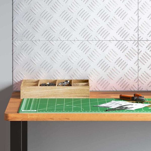 vidaXL Pelda&ntilde;o Rectangular 4 pcs Plateado 50 x 20 cm Aluminio