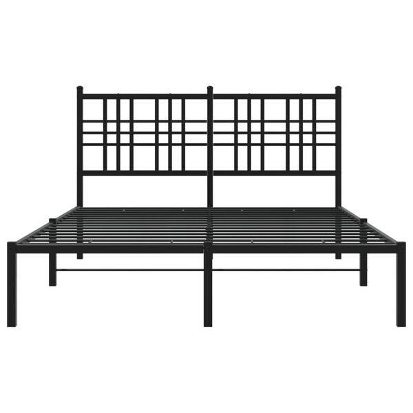 vidaXL Estructura cama sin colch&oacute;n con cabecero metal negro 120x190 cm