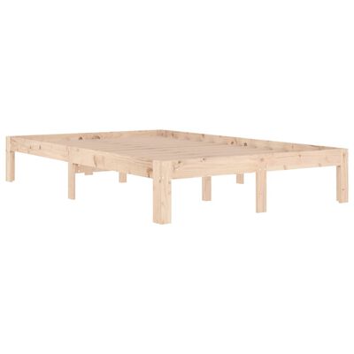 vidaXL Estructura de cama madera maciza pequeña doble 120x190 cm