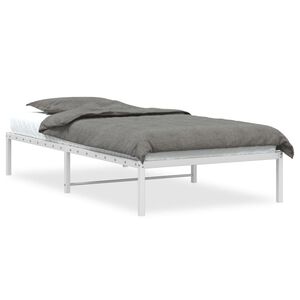 vidaXL Estructura de cama sin colch&oacute;n metal blanco 100x190 cm