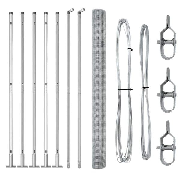 vidaXL Poste de Valla Plateado 10 x 1,6 m (malla de 12 x 12 mm) Acero