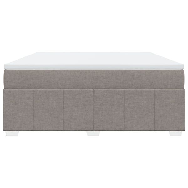 vidaXL Cama box spring con colch&oacute;n tela gris taupe 180x200 cm