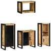 vidaXL Juego de muebles de ba&ntilde;o 4 uds. Marr&oacute;n y Negro
