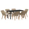 vidaXL Conjunto de Comedor de Jardín 7 pcs Beige ratán sintético