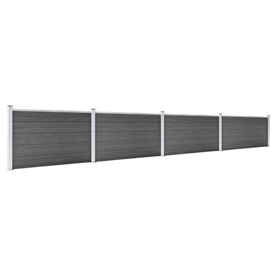 vidaXL Set de paneles de valla WPC negro 699x105 cm