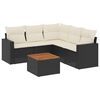 vidaXL Set de sof&aacute;s de jard&iacute;n 6 piezas y cojines rat&aacute;n sint&eacute;tico negro
