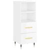 vidaXL Aparador de madera contrachapada blanco brillante 34,5x34x90 cm