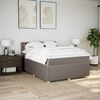 vidaXL Cama box spring con colch&oacute;n tela gris taupe 140x190 cm