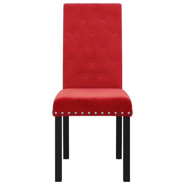 vidaXL Sillas de comedor 2 unidades terciopelo rojo vino tinto