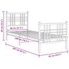 vidaXL Estructura cama sin colch&oacute;n con estribo metal negro 80x200 cm