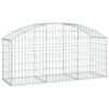vidaXL Cesta de gaviones forma arco hierro galvanizado 150x50x60/80 cm