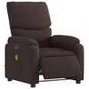 vidaXL Sill&oacute;n reclinable de masaje el&eacute;ctrico tela marr&oacute;n oscuro
