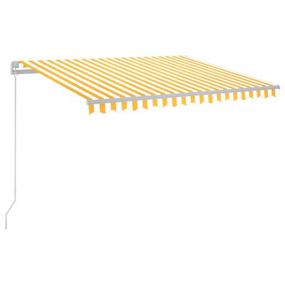 vidaXL Toldo manual retráctil con LED amarillo y blanco 300x250 cm
