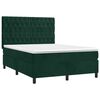 vidaXL Cama box spring con colch&oacute;n terciopelo verde oscuro 140x190 cm