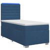 vidaXL Cama box spring con colch&oacute;n con tiras LED Azul 80 x 200 cm Tela