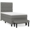 vidaXL Cama box spring con colch&oacute;n tela gris oscuro 90x190 cm