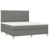 vidaXL Cama box spring con colch&oacute;n tela gris oscuro 160x200 cm