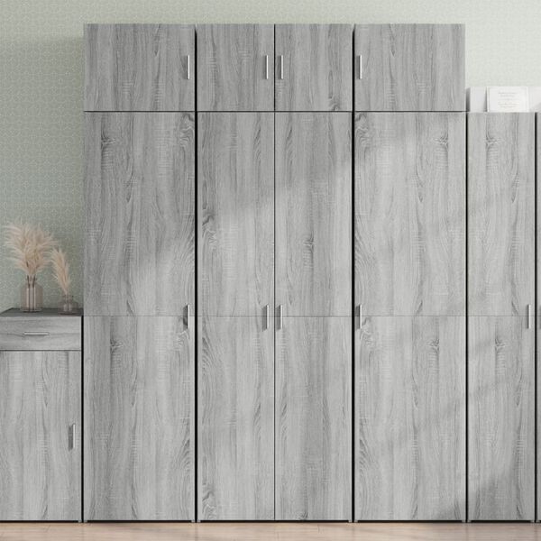 vidaXL Armario de madera ingenier&iacute;a gris Sonoma 70x42,5x225 cm