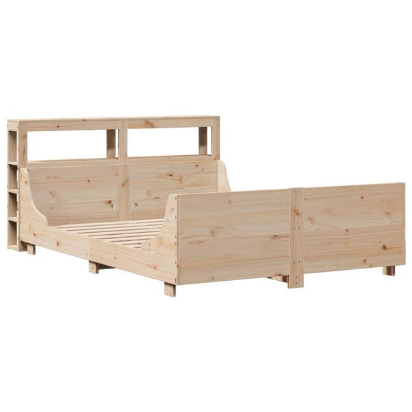 vidaXL Estructura de cama sin colch&oacute;n madera maciza de pino 135x190 cm