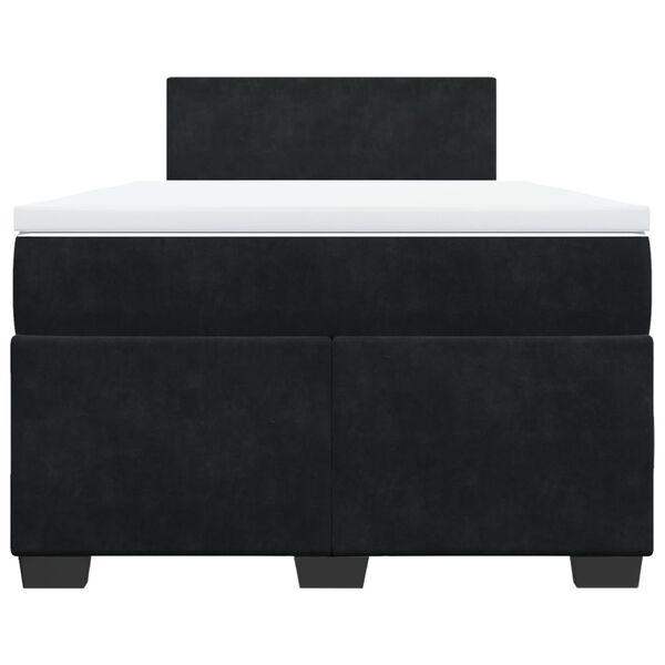 vidaXL Cama box spring con colch&oacute;n terciopelo negro 120x190 cm