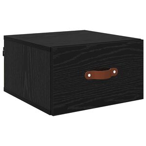 vidaXL Armario de noche montado en la pared Roble Negro