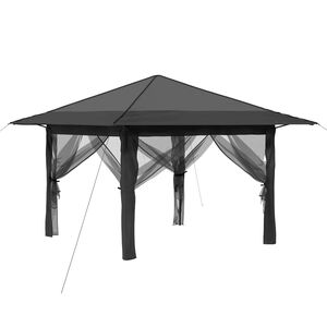 vidaXL Gazebo con 4 Paredes Laterales Gris Claro y Antracita