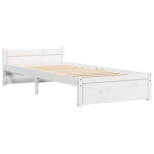 vidaXL Estructura cama individual sin colch&oacute;n madera blanco 90x190 cm