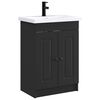 vidaXL Juego de muebles de ba&ntilde;o Negro 56 x 37,5 x 81 cm