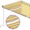 vidaXL Toldo autom&aacute;tico persiana LED sensor amarillo blanco 3x2,5 m