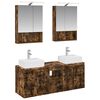 vidaXL Juego de Muebles de Ba&ntilde;o 5 uds. Roble Ahumado