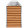 vidaXL Arriate elevado Marr&oacute;n Claro 582 x 50 x 68 cm Acero Galvanizado